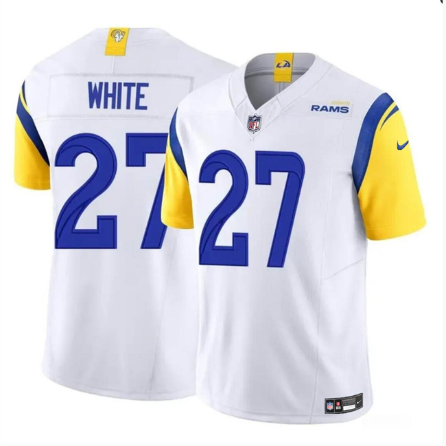 Youth Los Angeles Rams #27 Tre'Davious White White 2024 F.U.S.E. Vapor Untouchable Football Stitched Jersey